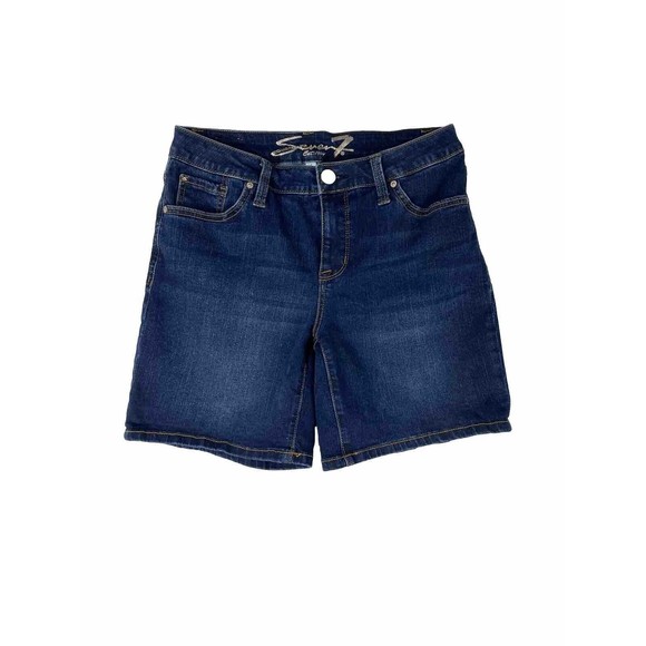 Seven 7 Bermuda Womens Medium‎ Wash Jean Shorts size 6 - Picture 1 of 16